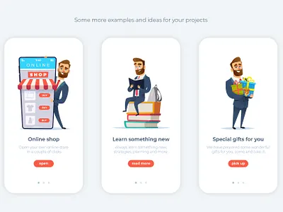 Businessman collection advertising app avatar businessman cartoon character funny gifts icon illustration man manager modern person presentation promotion sitting template vector website design