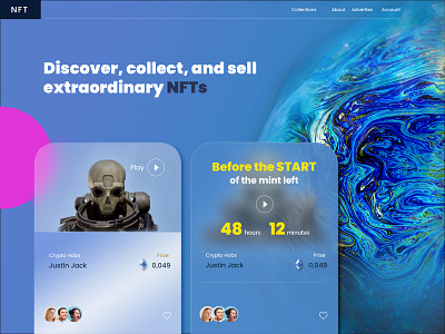 Nft site design interface nft ui ux web