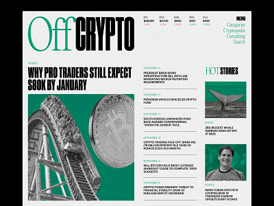 Crypto Blog Home Page blog blog design crypto cryptocurrency design finance financial home page interface ui ui design user experience user experience design ux web web design web layout web marketing web page website