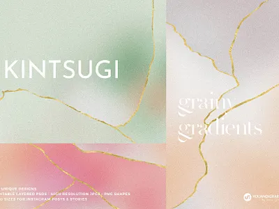 Kintsugi Gradient Backgrounds abstract backgrounds branding gold gradient illustration japanese kintsugi packaging photoshop textured wallpapers