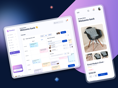 Ovation - Multipurpose Dashboard UI Kit brightscout calendar creative crm dashboard design e commerce illustration invoice landing page logo onboarding payment project management task management ui ui kit ux web website