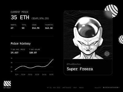 NFT Stats black blockchain clean clear crypto dark elegant metaverse minimal nft simple