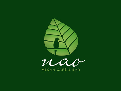 Nao - Logo Design animal bird brand identity branding café green healthy leaf logo nature vegan