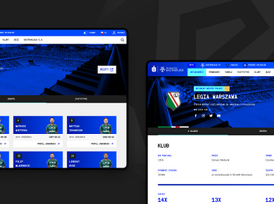 PKO Bank Polski Ekstraklasa Website - club club footballplayers footballteam players team uiux