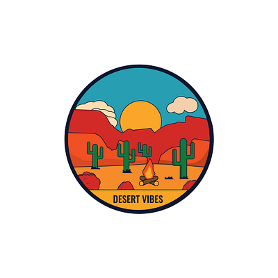 Desert Vibes badge design graphicdesigner illustration logo vector