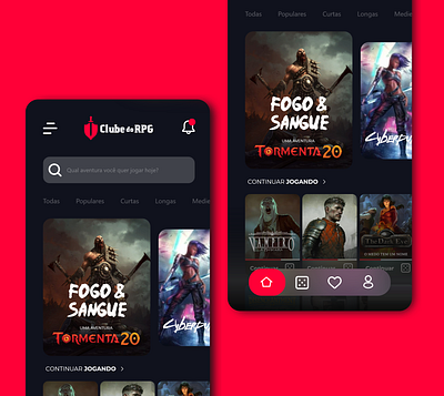Clube do RPG conceito design ui ux