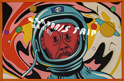 Spaceman art esa face graphic graphicdesign human illustration nasa procreate vector vintage