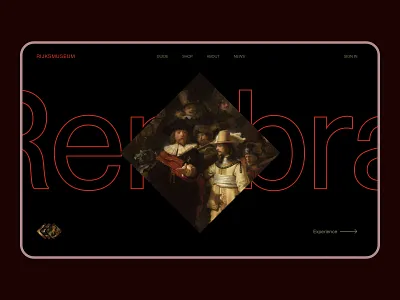 Museum Application Landing art clean design desktop design holland landing masterpieces minimalistic museum museum application paintings rembrandt rijksmuseum ui ux