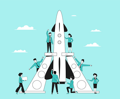 Innovation teamwork startup vector