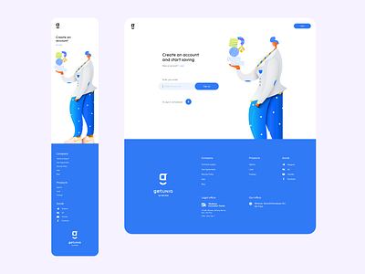 Register form & footer animation branding character feedback form graphic illustration landing login promo register ui ux vector website