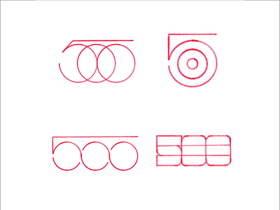 500 Concepts 500 branding clean logo five hundred followers icon logo modern logo numbers smart logo typography vector