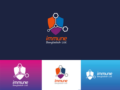 Immune Logo Design 3d animation branding graphic design logo motion graphics ui