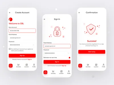 One Bank - Sign-In / Sign-Up Mobile App UI app app design bank app bank app login ui bank app redesign bank app ux design design dribbble best shots finance app redesign finance app signup up login ui loginsignup ui ui ux wallet app