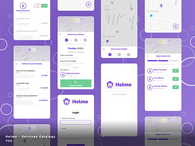 Service App Layout app branding logo monkey purple ui