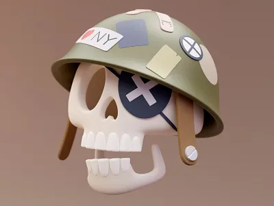 Make 🎨 Art not 💣 War 3d 3d art 3d artwork 3d character 3d illustration blender blender 3d blender3d blender3dart blendercycles character character design design grunge helmet illustration retro skateboard art skull sticker