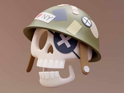 Make 🎨 Art not 💣 War 3d 3d art 3d artwork 3d character 3d illustration blender blender 3d blender3d blender3dart blendercycles character character design design grunge helmet illustration retro skateboard art skull sticker