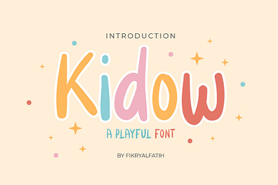 Kidow Playful Font branding child display font handwritten kid logo mama playful