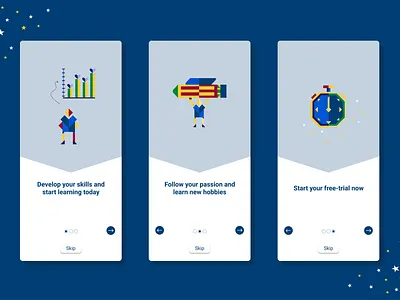 Coursera - Splash Screens app branding couresra design illustration onboarding splash screens typography ui ux vector