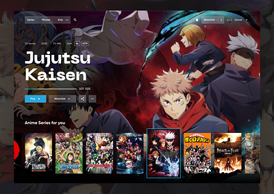 Anime Streaming platform 📺 anime app cartoon design entertainment hbo hbogo hulu japanese minimalism netflix streaming ui uiux