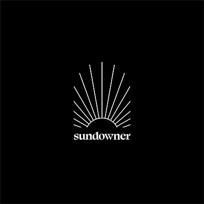 Sundowner Exploration black clean design exploration logo simple sun white