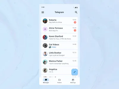 Telegram Material 3.0 12 2022 android app chat design material messager mobile telegram trend ui