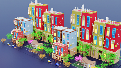 City 3d 3d art 3d artist 3dart 3dcity blender3d branding design graphic design illustration lowpoly3d lowpolycity photoshop ui uidesign