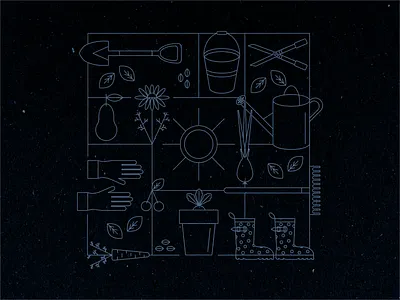 Gardening art branding design draw flat fruits garden gardening geometric graphic illustration linework minimal monoline nature simple vector vegetables