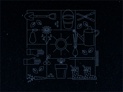 Gardening art branding design draw flat fruits garden gardening geometric graphic illustration linework minimal monoline nature simple vector vegetables