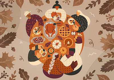 Navigating diet talk at the Thanksgiving table. design graphic design illustration