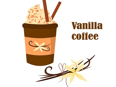 Vanilla coffee branding coffee design graphic design illustration logo vanilla vector wrap