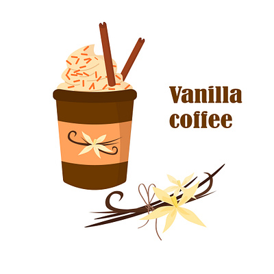 Vanilla coffee branding coffee design graphic design illustration logo vanilla vector wrap