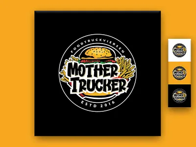 Food Trucker Logo branding design food logo deisgn food menu graphic design illustration logo logo deisgner logo designer maker vector
