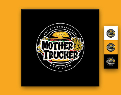 Food Trucker Logo branding design food logo deisgn food menu graphic design illustration logo logo deisgner logo designer maker vector