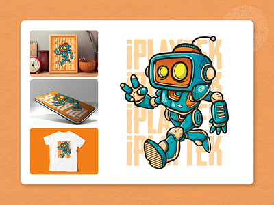 iPlaytech Logo Mascot Character branding design doodle doodle art gohsantosa illustration logo robo robot tech technology vector