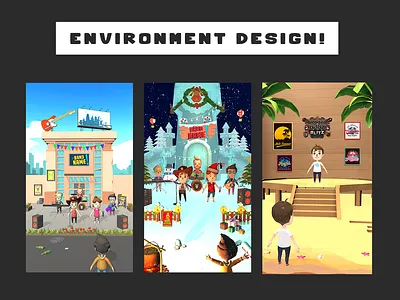 Idle Rock Band Environment design 3d animation graphic design logo ui ux