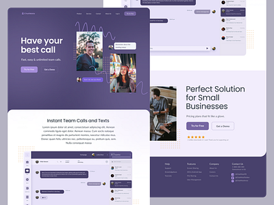 Team chat/call app - homepage app best shot branding creative design figma graphic design hopepage nocode saas typography ui user interface ux webdesign webflow website