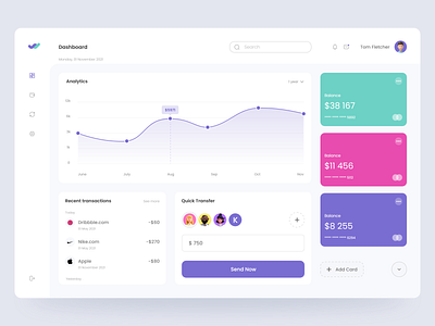 Banking dashboard app bank banking dashboard money product design transfer money ui ux wallet