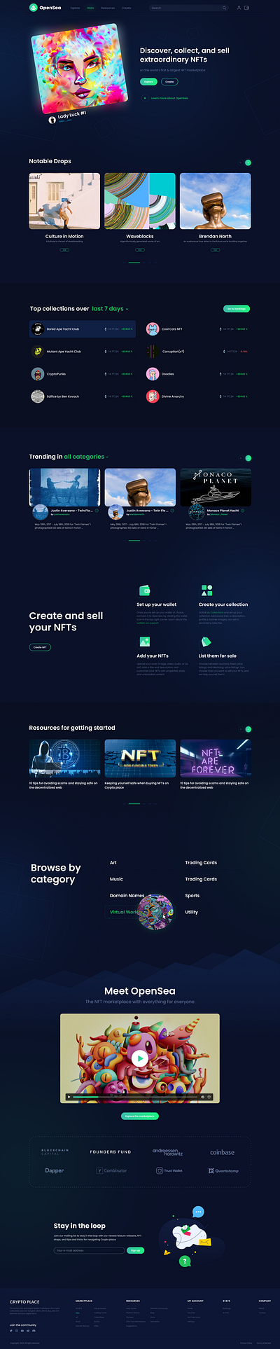 OpenSea redesign - nft marketplace UI blockchain crypto nft nft marketplace nfts opensea token