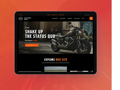 Harley Website OEM Pitch homepage design ui