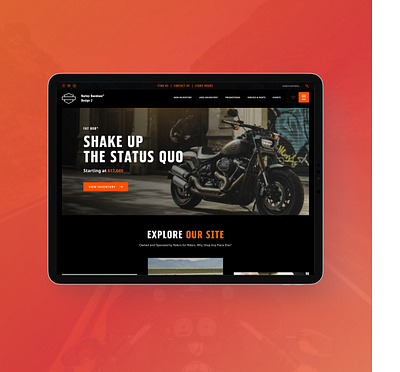 Harley Website OEM Pitch homepage design ui