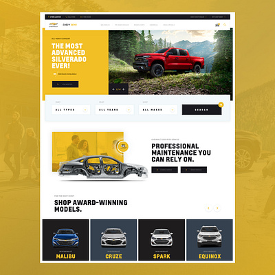 Chevy Demo Concept homepage design ui