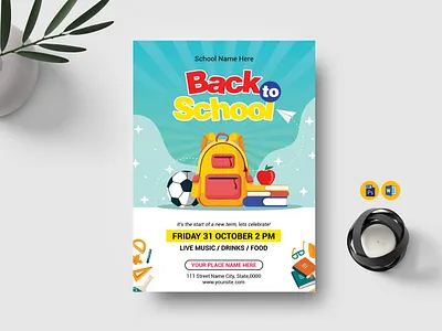 Back to School Party Flyer back to school invitation back to school party flyer flyer flyer template party flye student party invitation template