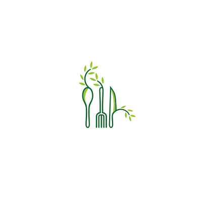nature food logo for restaurant food fork knife logo nature restaurant spoon vector