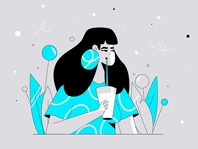 Iced Coffee 2d art adobe adobe illustrator behance branding character character design character illustration design digital art dribbble flat character flat design flat vector character freelance illustrator illustration illustrator procreate vector vector character