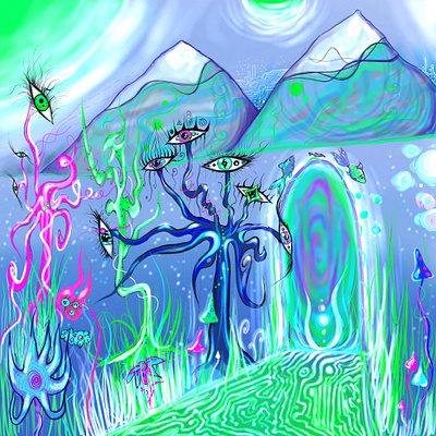 I will create an illustration in a psychedelic surrealistic styl abstract animal art artist design draw fractal graphic design illustration magic art psychedelic psychedelic art spase spiritual spiritual art surreal surreal art trippy trippy art vesionery art