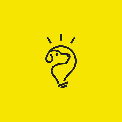 smart dog logo design animal bulb dog idea lamp pet smart