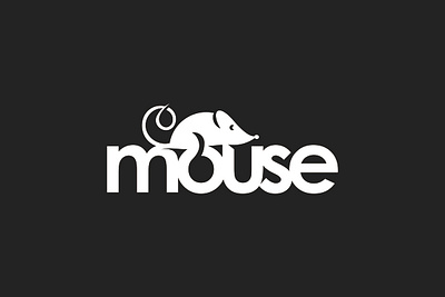 mouse logo typography animal logo mouse tipography vector