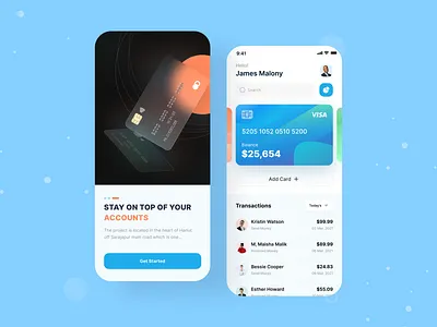 Finance Mobile App app bank bank app banking card card clean credit card finance finance app financial analysis financial app fintech fintech app minimal mobile mobile app money transfer transactions ui ux ux
