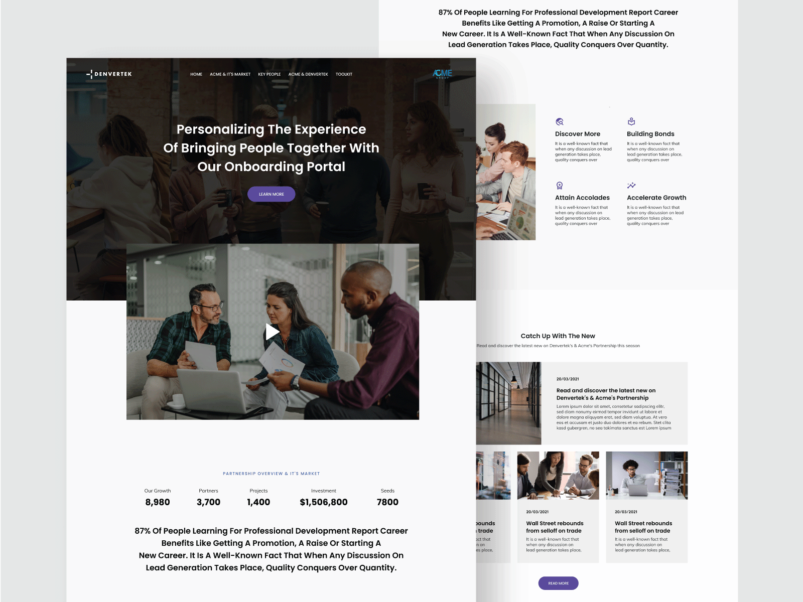 Onboarding Portal Template Design for Zoomforth clean design clean ui template template design ui ui design uix user interface ux design web design web template