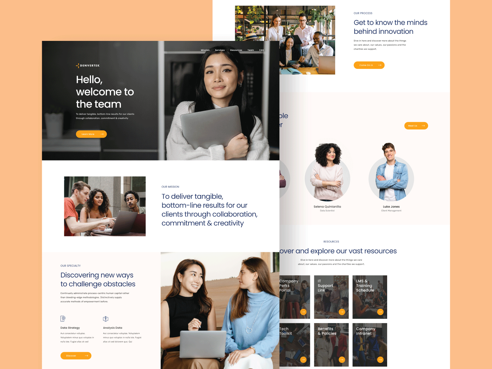 Team Onboarding Site Template Design for Zoomforth clean ui template design ui ui design uix web template